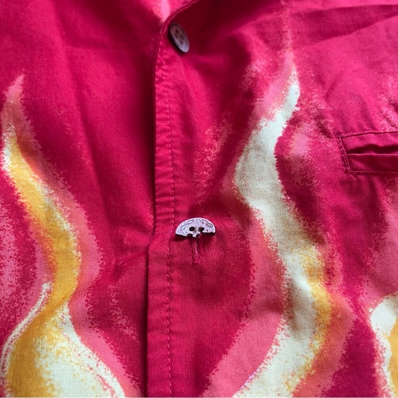 Vintage Ocean Pacific OP Hawaiian Shirt Medium Surf Sunset Beach Red Button Up - Picture 5 of 14